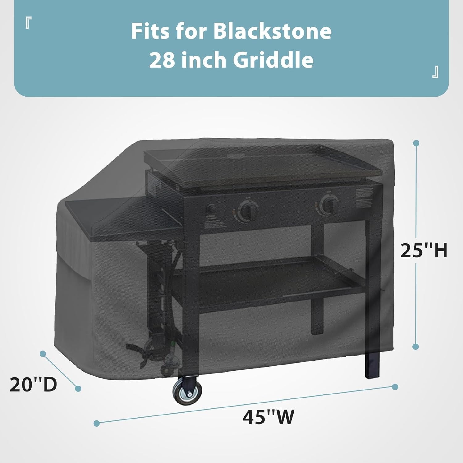 SHINESTAR Waterproof Grill Cover for Blackstone 22 inch & 28 inch Griddle, Heavy Duty 600D Polyester with PVC Coating, Windproof with Hood & Stand