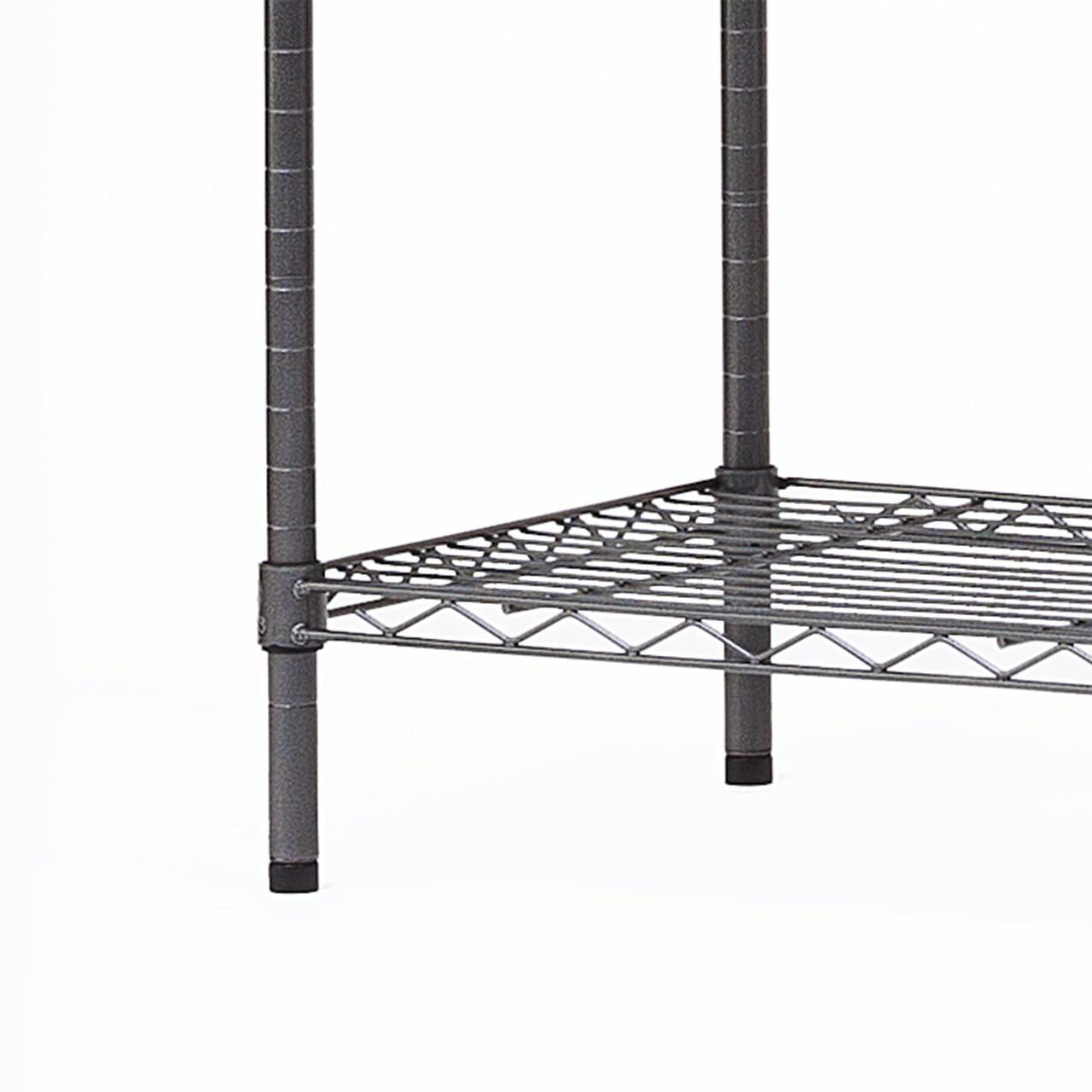 HSS 4 Tier Wire Shelf Unit, Black Anthracite, 18