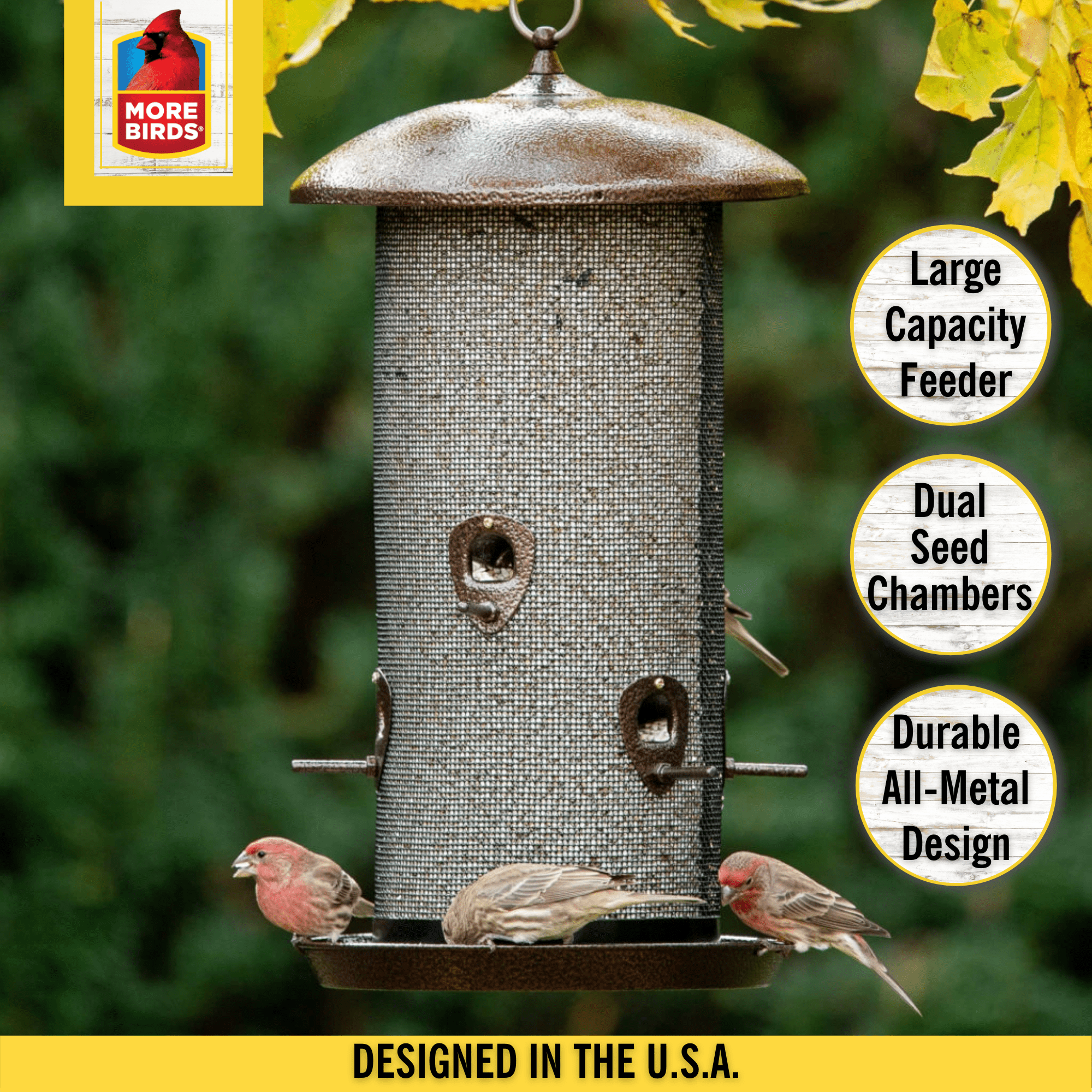 More Birds Giant Combo Screen Bird Feeder,10 lb Capacity, Brown