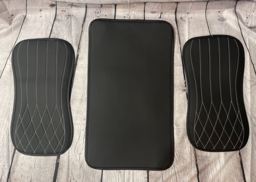 Aierxuan Faux Leather Full Set Seat Covers blk/white Chevy, GMC Sierra - '07-'23