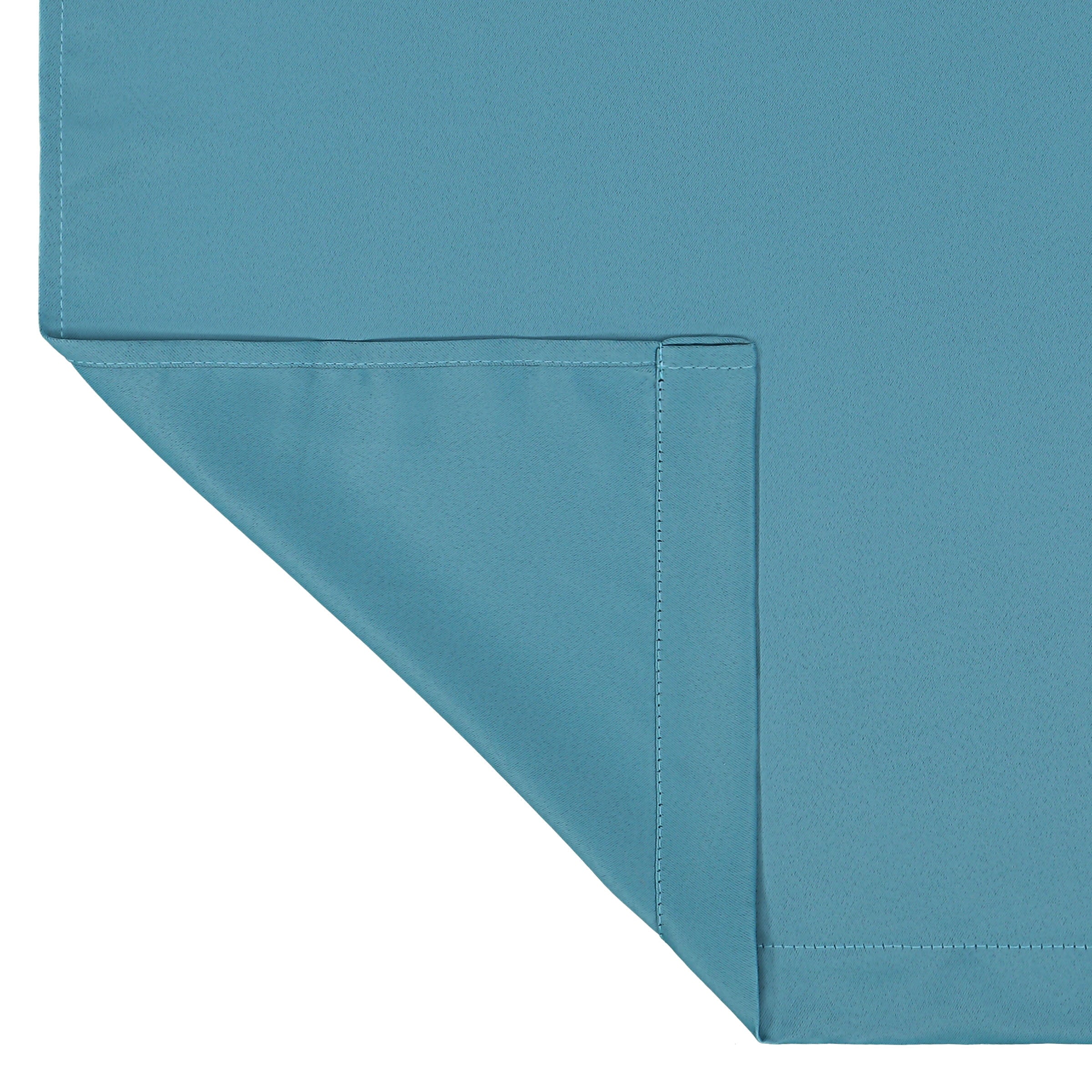 Eclipse Phoenix Solid Color Blackout Rod Pocket Panel Pair, Set of 2, Aegean Blue, 37 x 63