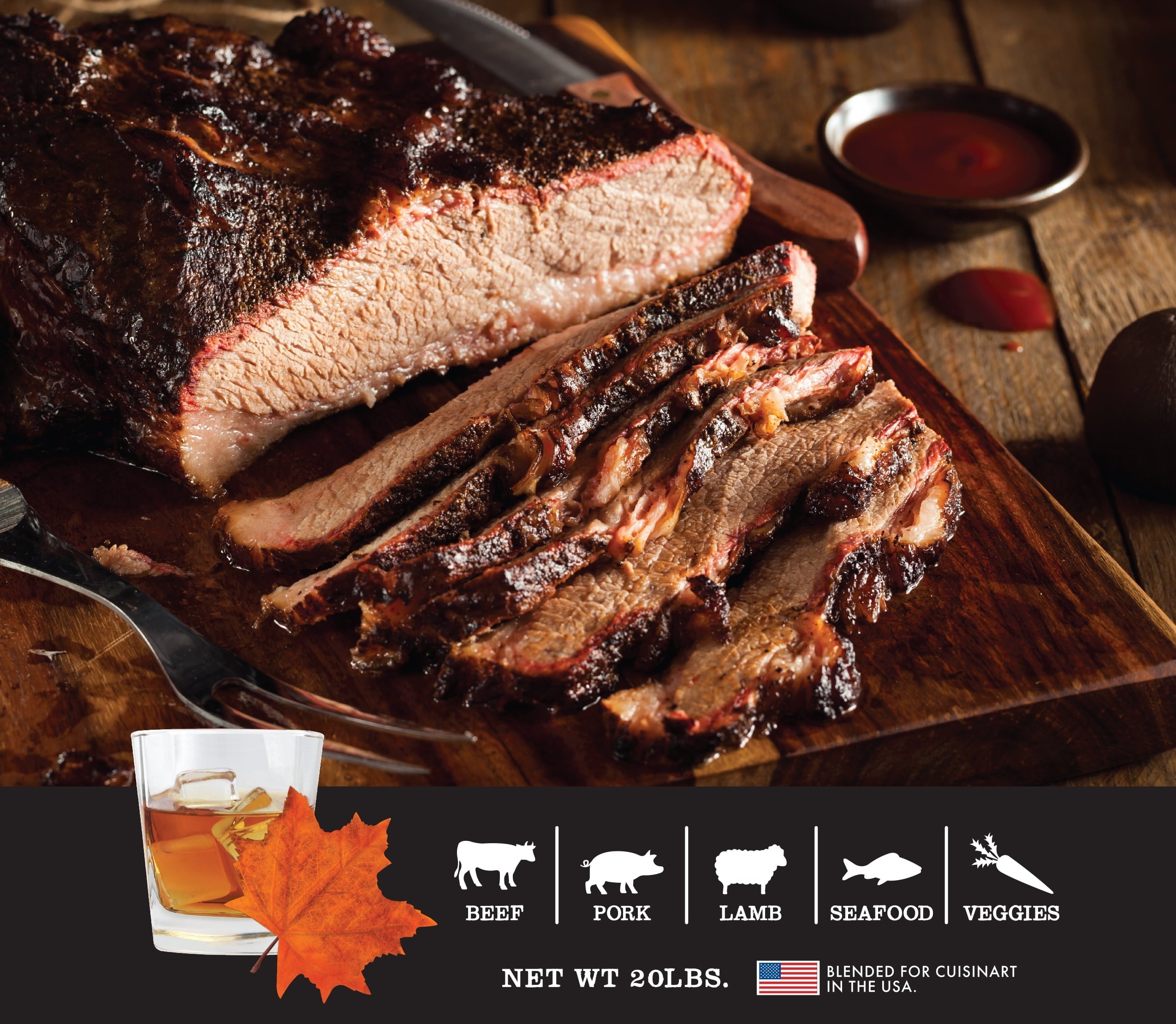 Cuisinart Premium Maple Bourbon BBQ Smoking Pellets - 20 lb Bag