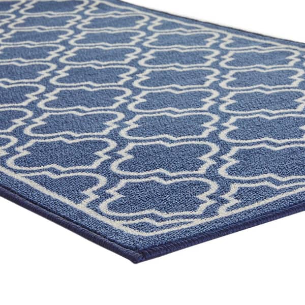 Trellis Navy 2 ft. 2 in. x Your Choice Length Stair Runner