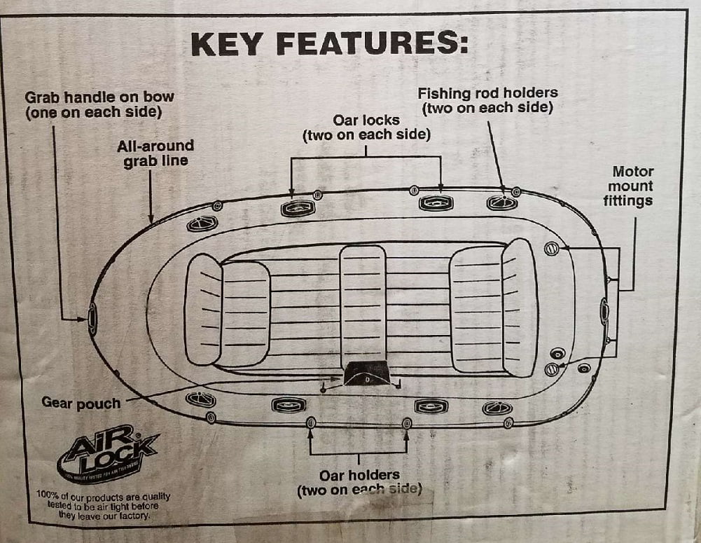 Intex Excursion 5, 5-Person Inflatable Boat Set with Aluminum Oars and High O...