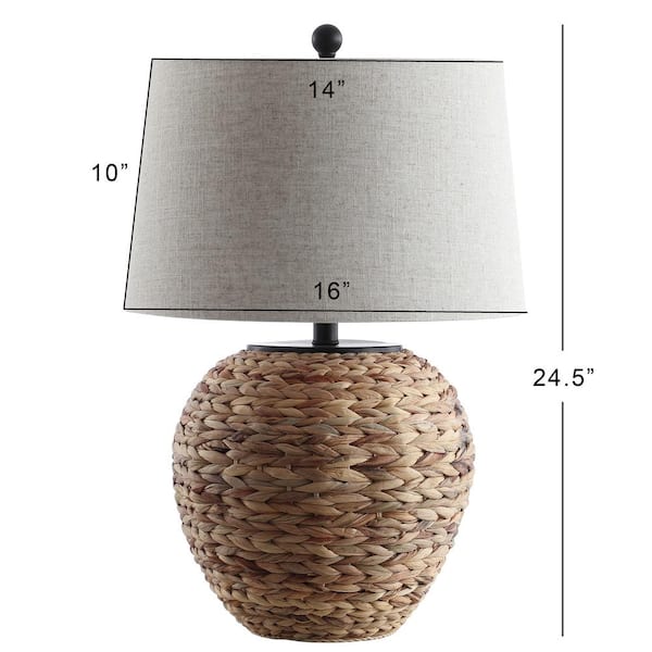 Alaro 24.5 in. Banana Leaf Basket LED Table Lamp, Natural