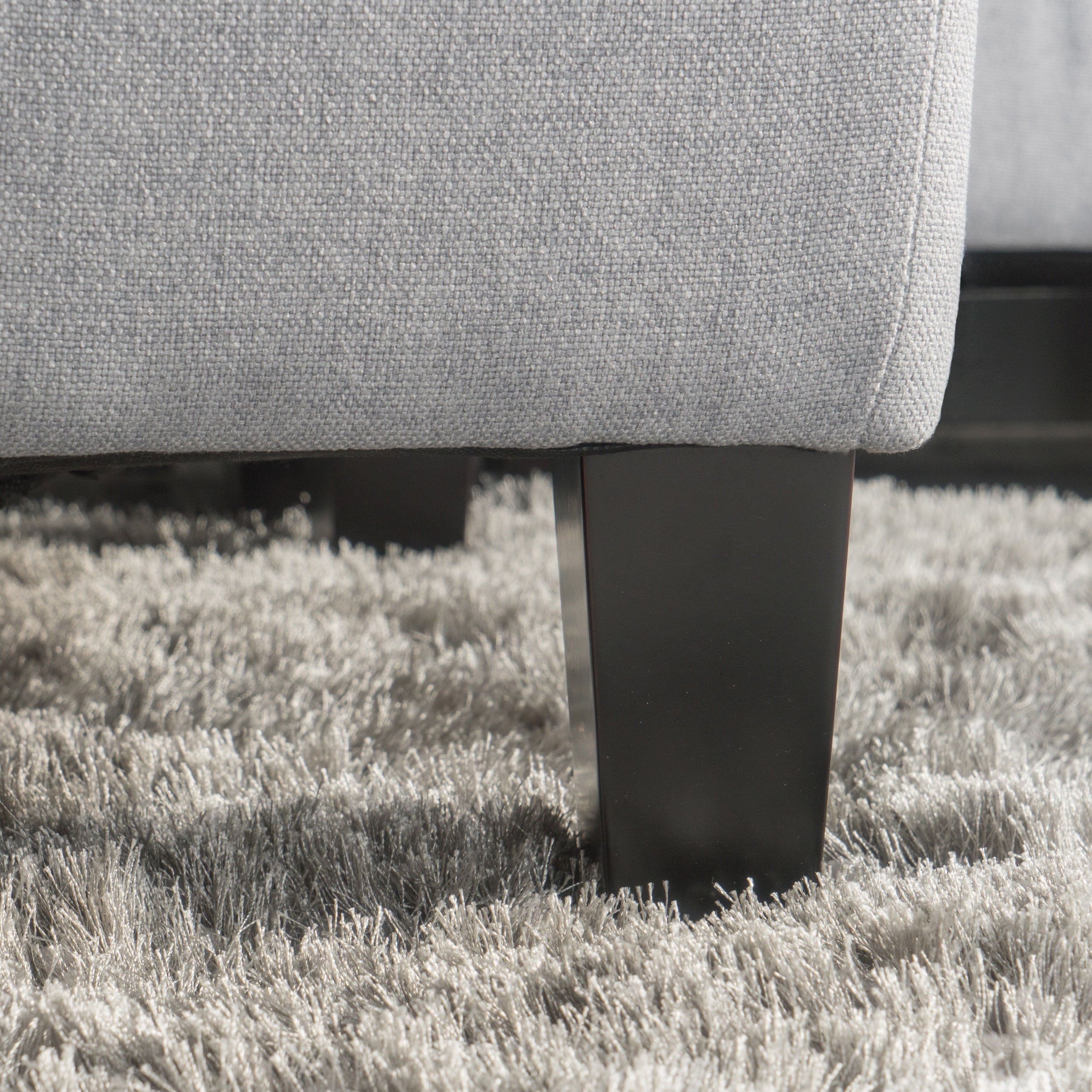 Noble House Aaron Rectangular Tufted Ottoman, Light Grey