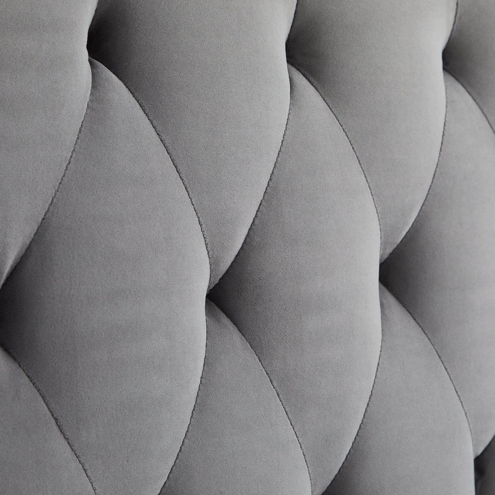 Rest Haven Tufted Velvet Upholstered Headboard, Queen, Gray