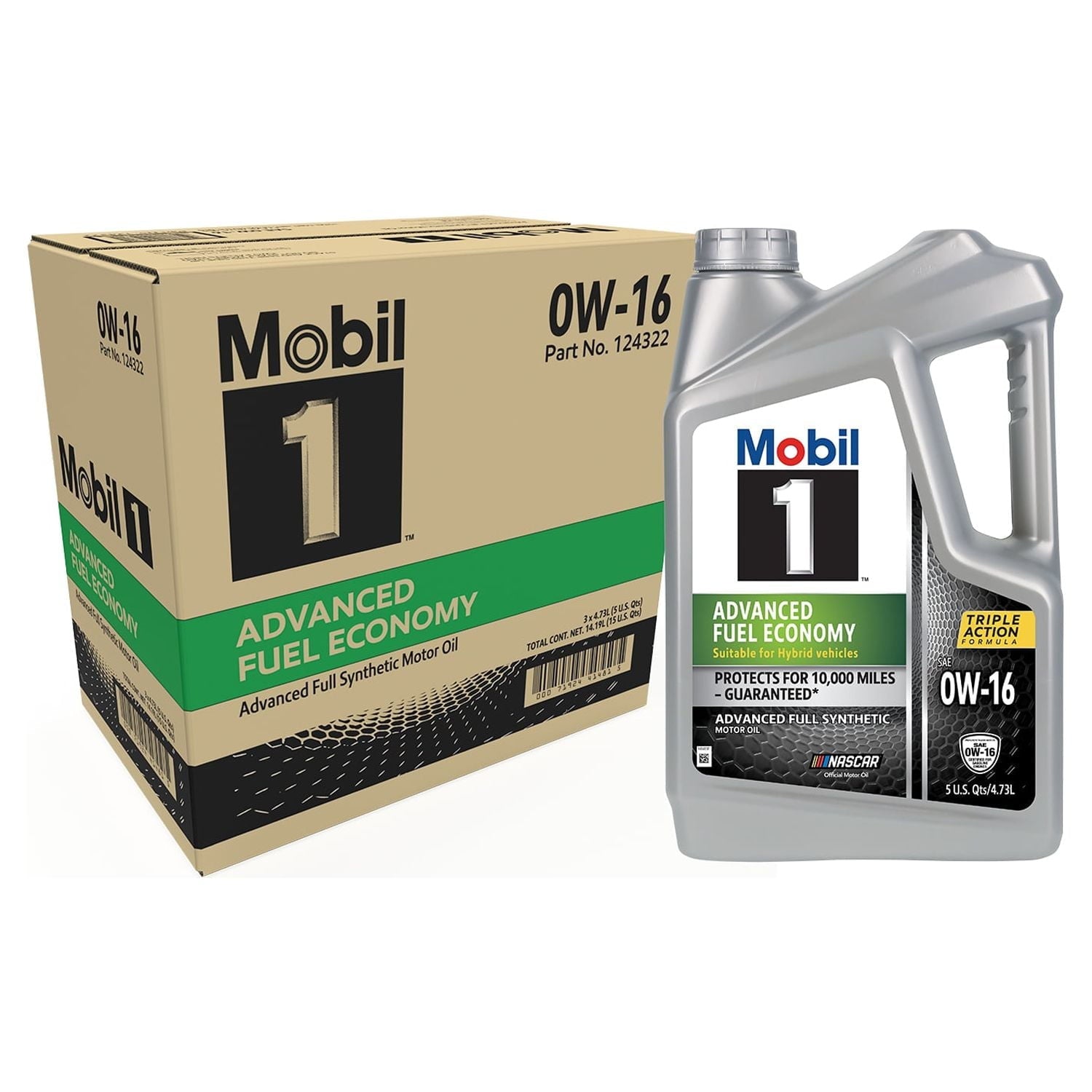 Mobil 1 Advanced Fuel Economy Full Synthetic Motor Oil 0W-16, 5 qt (3 Pack)