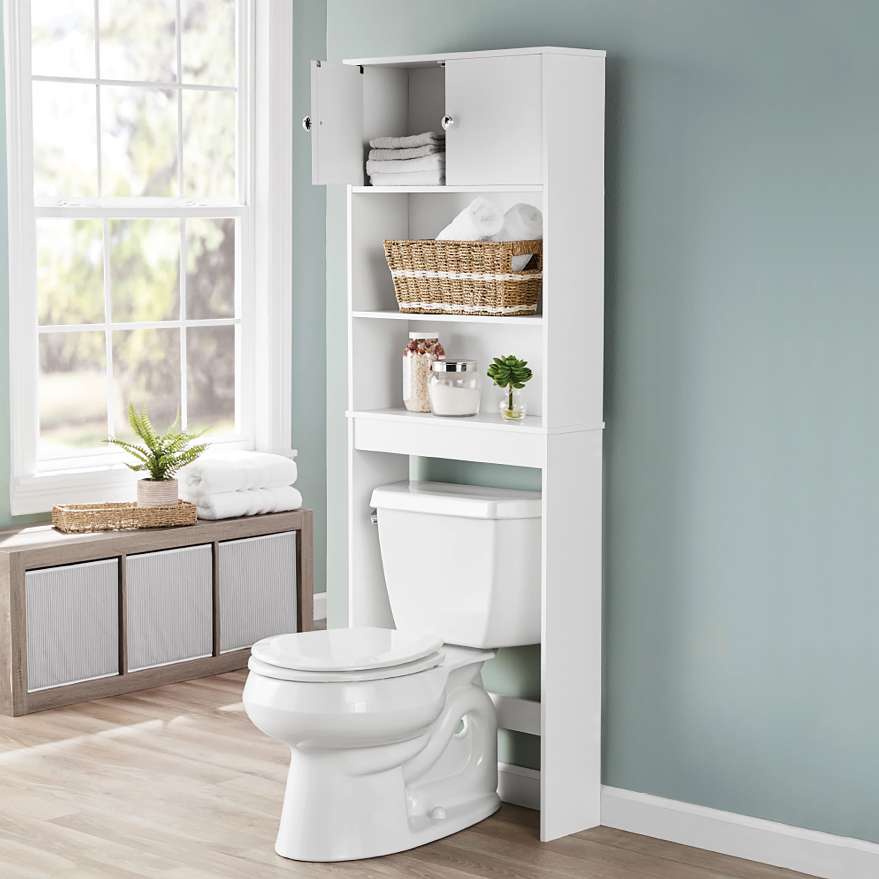 Mainstays 3-Shelf Bathroom Space Saver Cabinet, White, 23 in