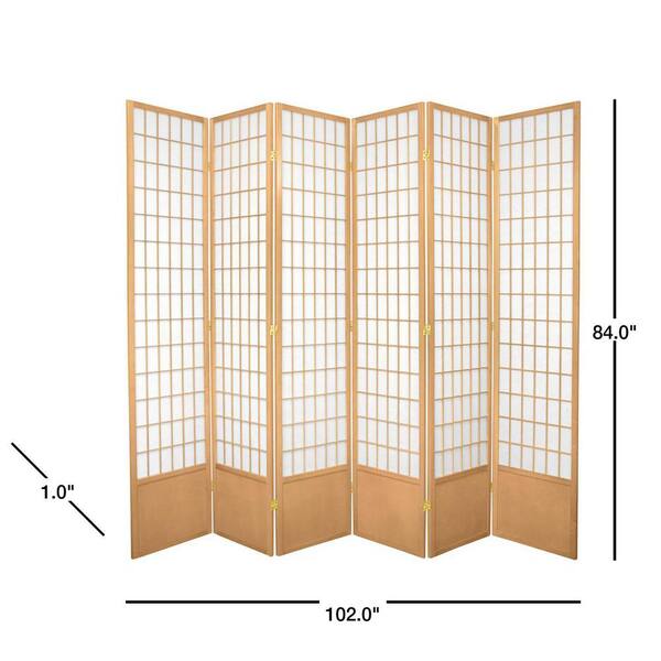 7 ft. Natural 6-Panel Room Divider