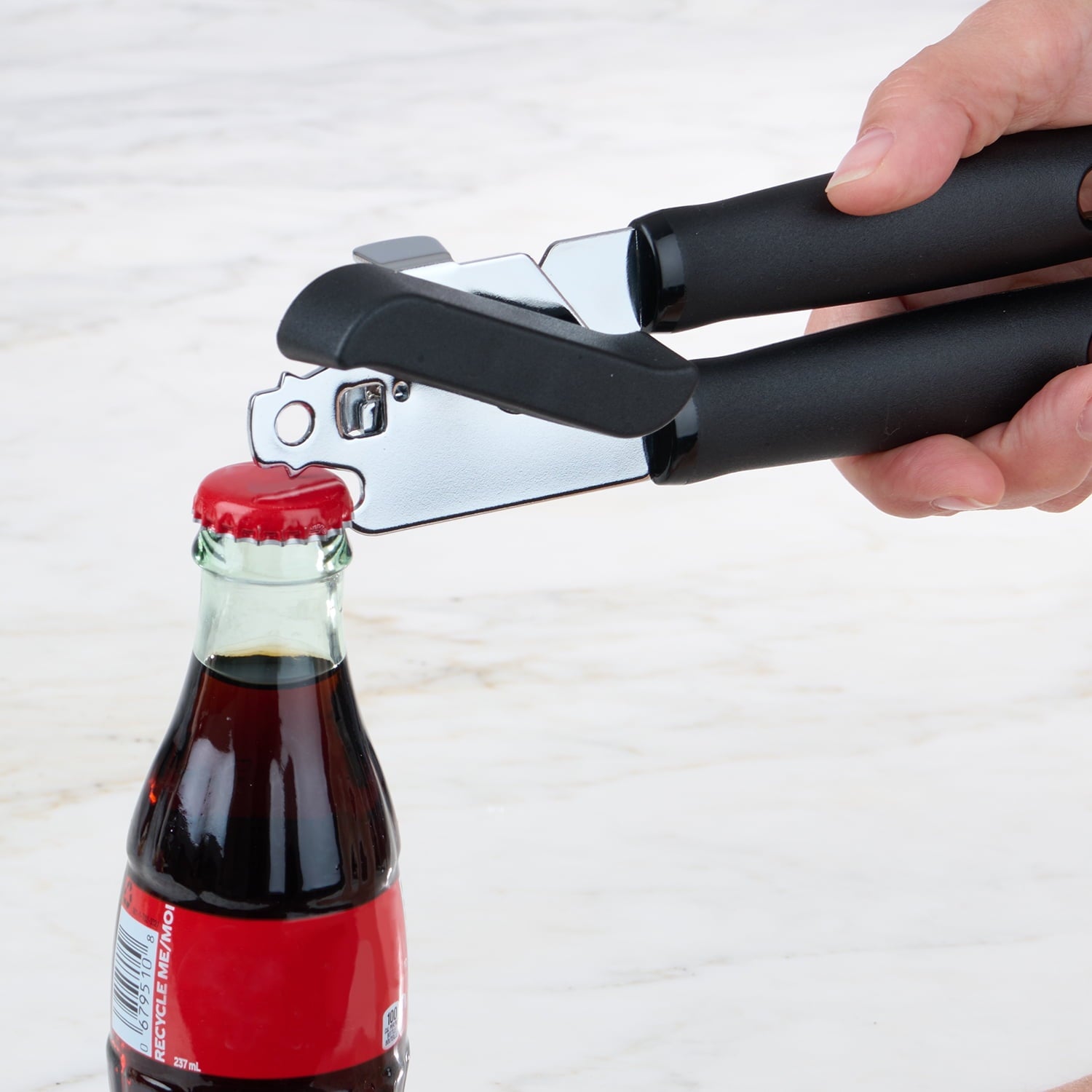 Mainstays 2 Ply Manual Can Opener with Integrated Bottle Opener, Black