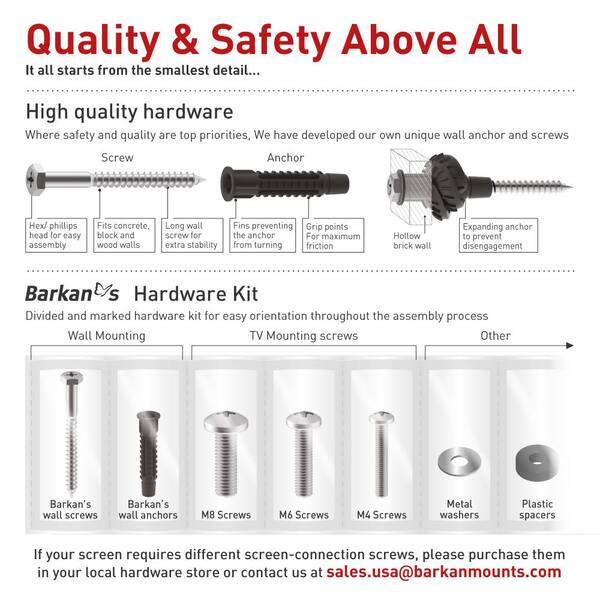 13 in. to 58 in. Tilt TV Wall Mount Black Continuous Tilt Lateral Adjustment