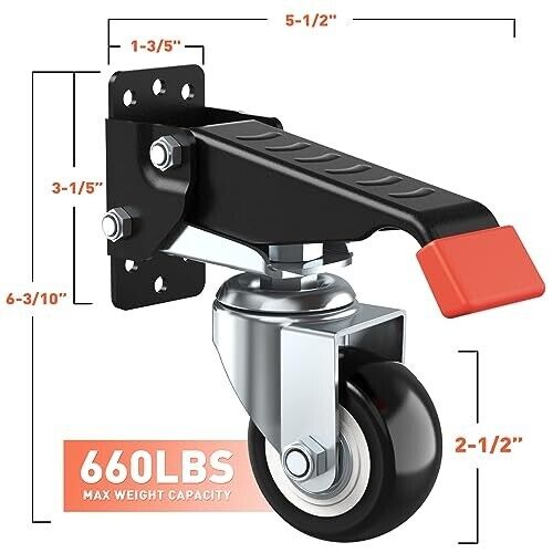 Spacekeeper Workbench Casters kit 660 Lbs 4 Heavy Duty Retractable Caster Table