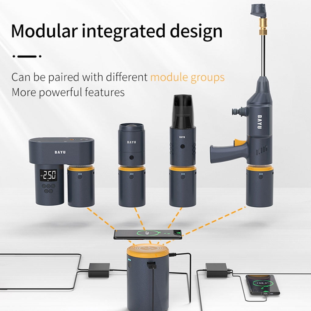 DTOWER Car Washing Cordless Pressure Washer,6-in-1 Portable Powerful Water Gun Smart Kit (19200mAh) For Washing, Vacuuming, Inflating