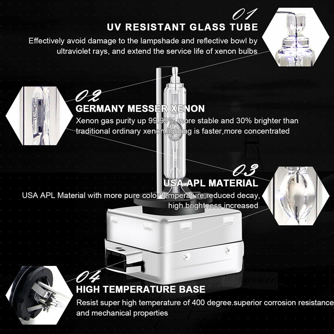 D1S Xenon HID Headlight Bulbs for Cadillac Escalade 2007-2014 LED High and Low Beam 35W 6000K White,2pcs