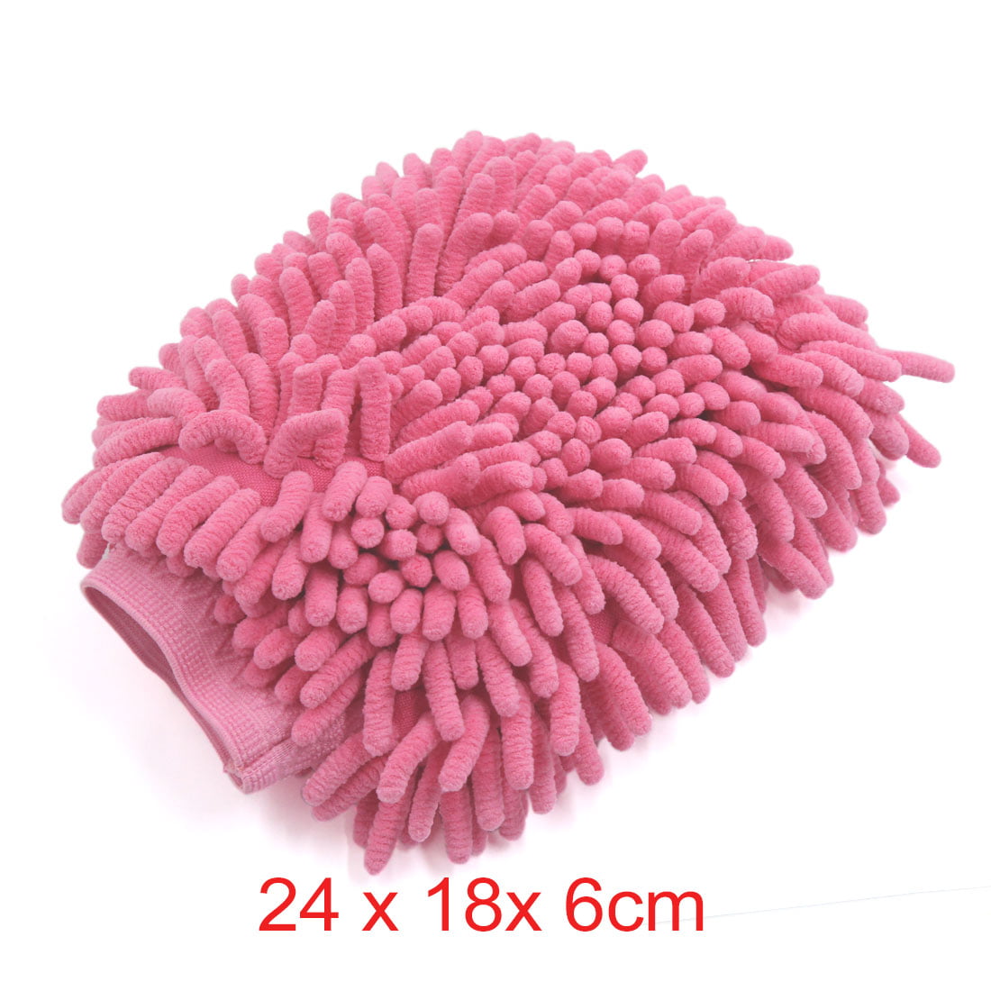 Buy 1 Get 1 Free l Car Cleaning Tool Fuchsia Microfiber Chenille Wash Mitt Window Washing Glove Duster 2 Pcs Total