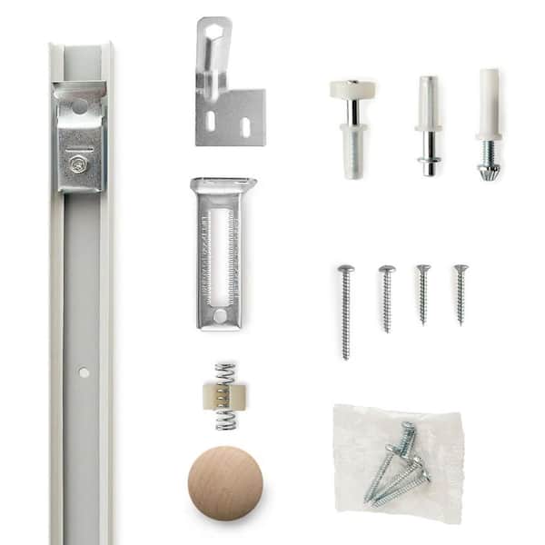 48 in. x 80 in. 1-Panel Shaker White Painted MDF Composite Bi-Fold Double Closet Door with Hardware Kit