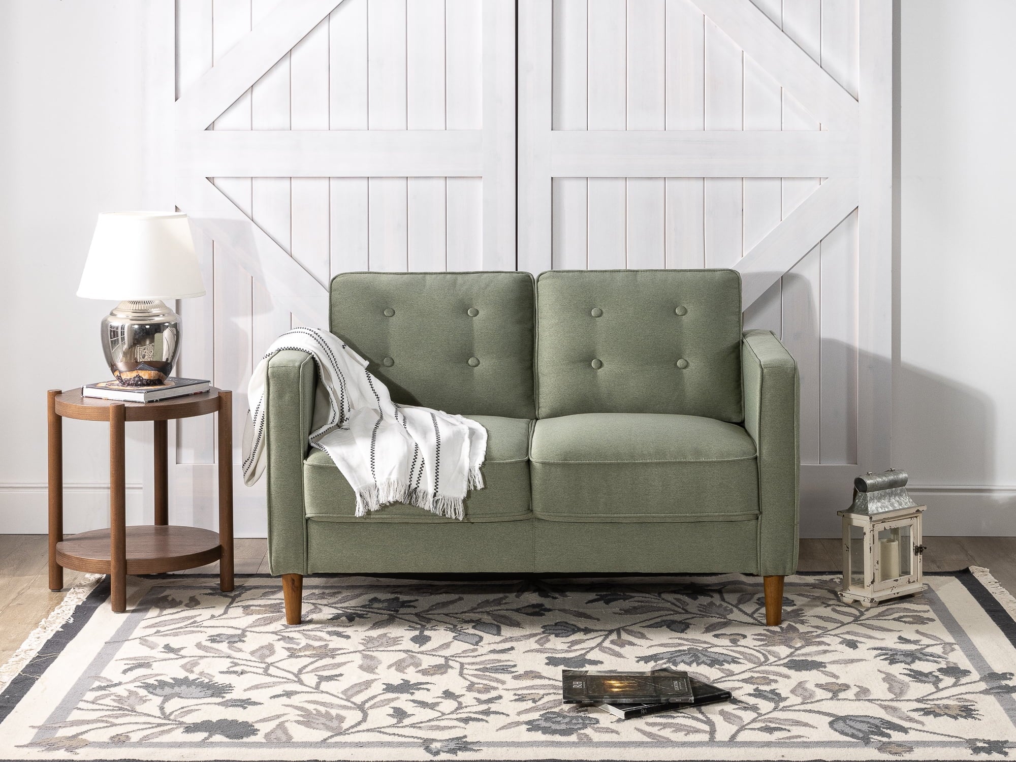 Zinus Lauren 2-Seater Loveseat, Pear Green
