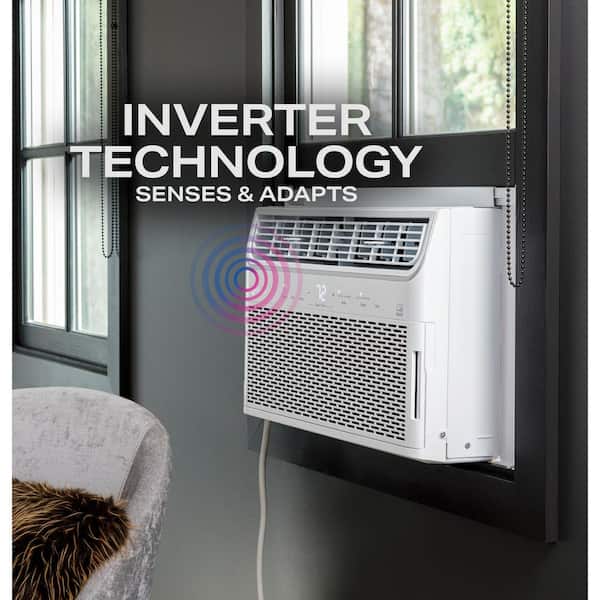 10,000 BTU 115 -Volts Window Air Conditioner Cools 450 Sq. Ft. with Inverter, Wi-Fi, Remote and Quiet in White
