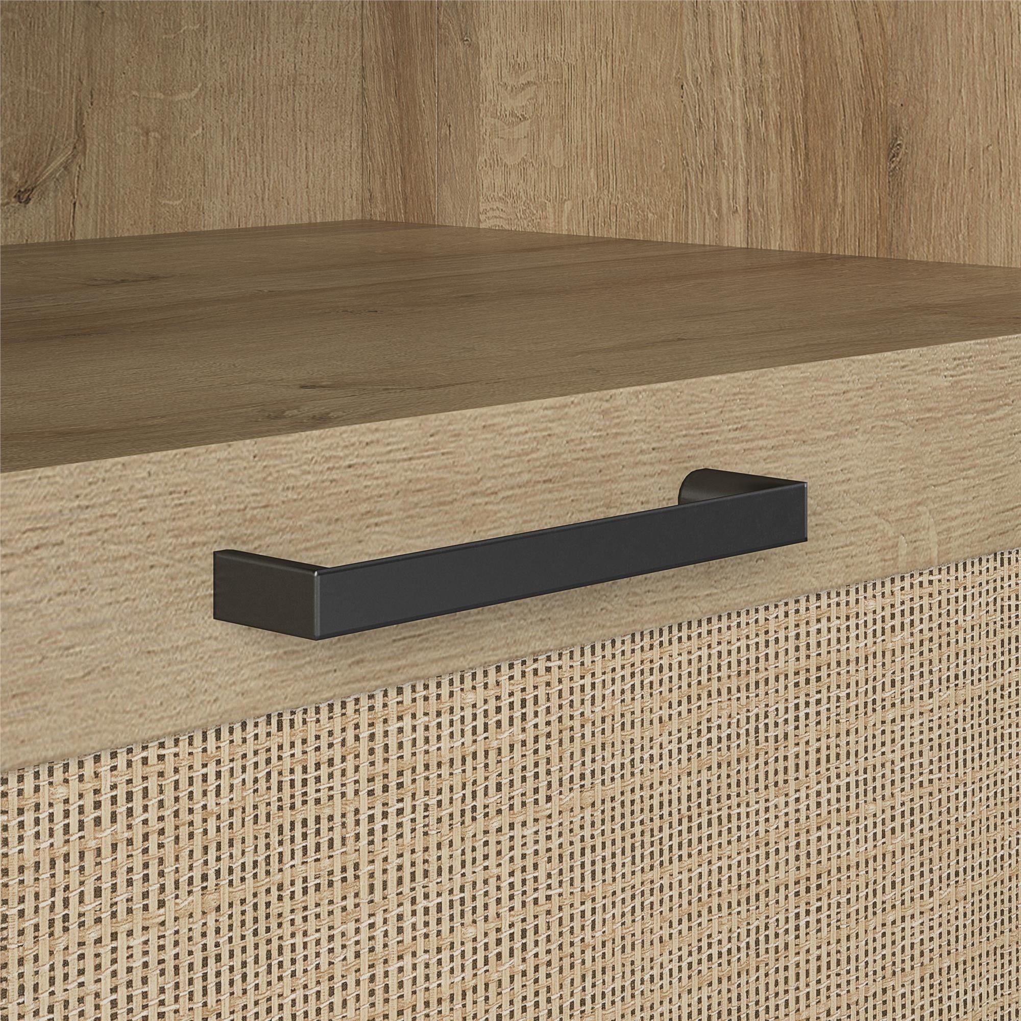 Queer Eye Wimberly 1 Drawer Nightstand, Natural with Faux Rattan