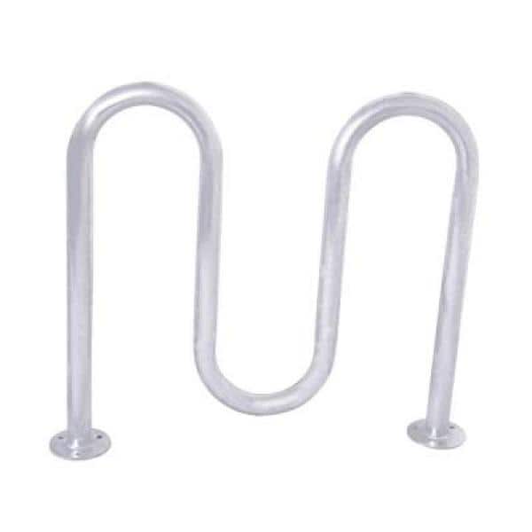 2 ft Galvanized, 3-Loop Surface Mount Contemporary Commercial Bike Rack