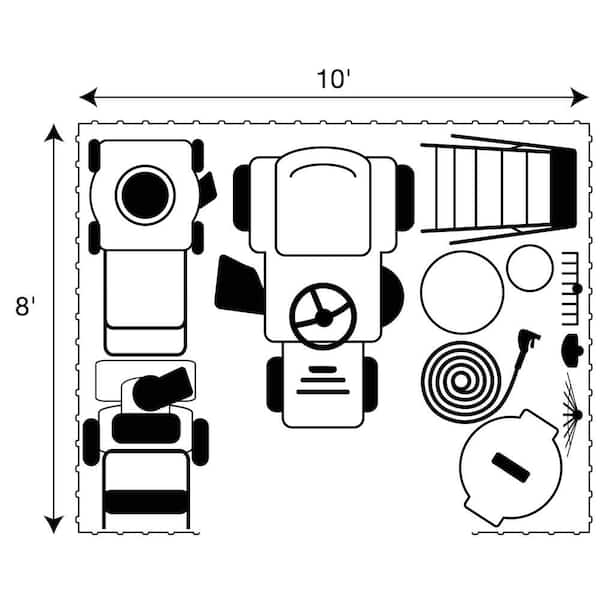 Newport 10 ft. W x 8 ft. D 2-Tone Eggshell and Coffee Galvanized Metal Shed 74 sq.ft sq. ft. with Sliding Lockable Doors