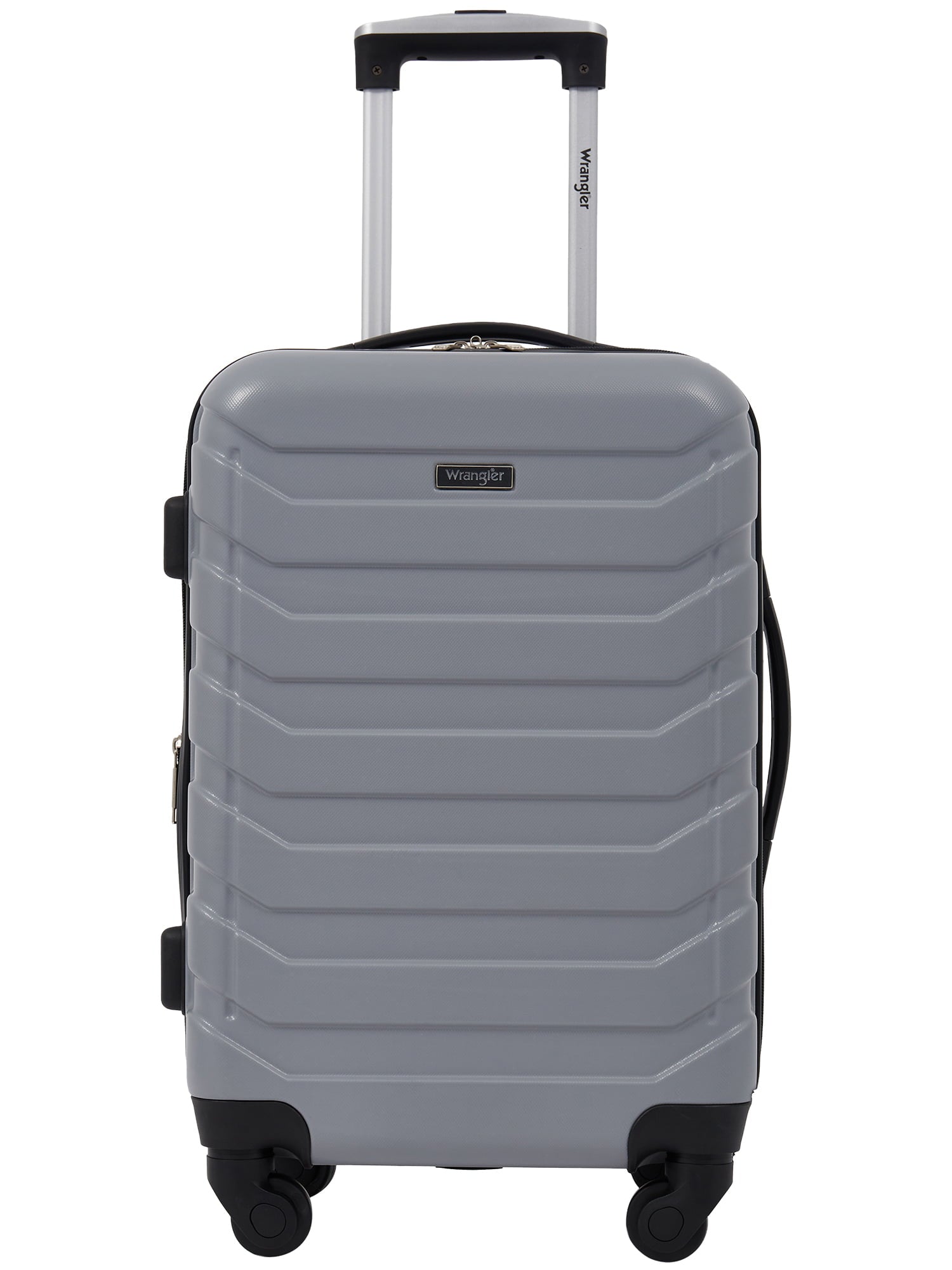 Wrangler 4 Piece Rolling Hardside Luggage Set, Sharkskin