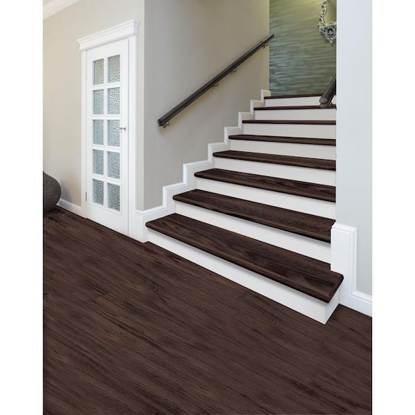 Java Scraped/Bel Marin Ky/Bralton/Mallard/Molasses 47in.Lx12.15in.Wx1.69in.T Laminate Stair Tread and Riser Kit Adhesive