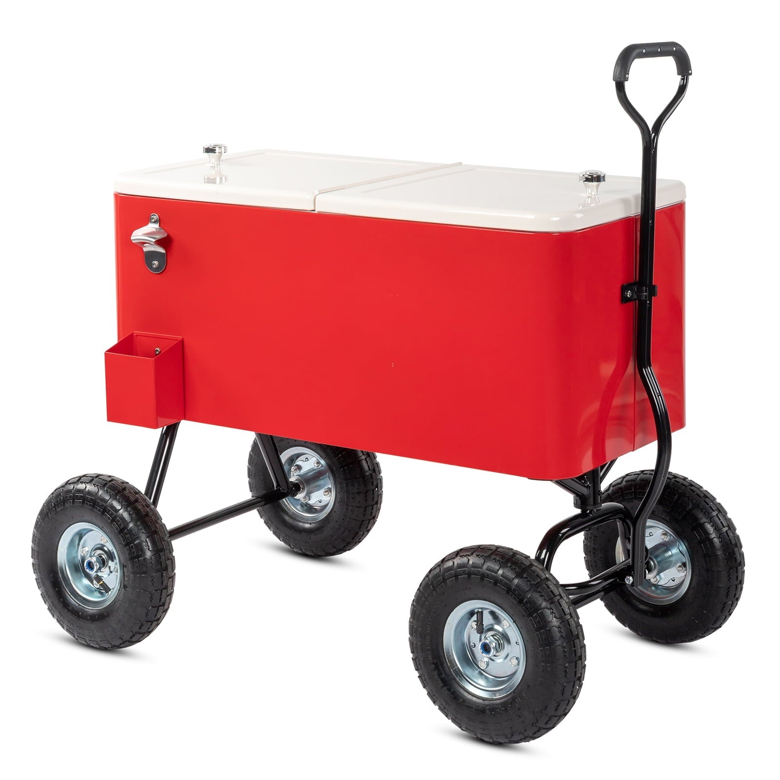 Ktaxon 80QT Trolley Frozen Warm Function Spray Cooler Cart Ice Beer Beverage Chest with Shelf Wheel