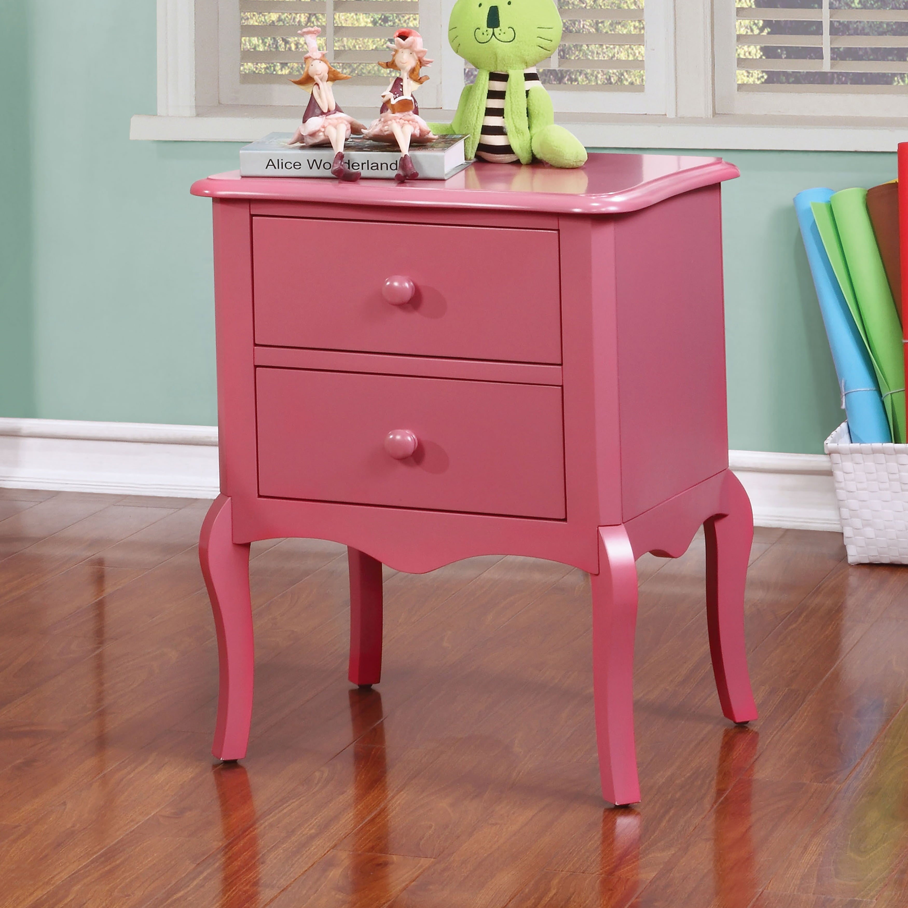 Furniture of America Hoa Traditional Solid Wood 2-Drawer Nightstand by  Blue Painted, Wood Finish