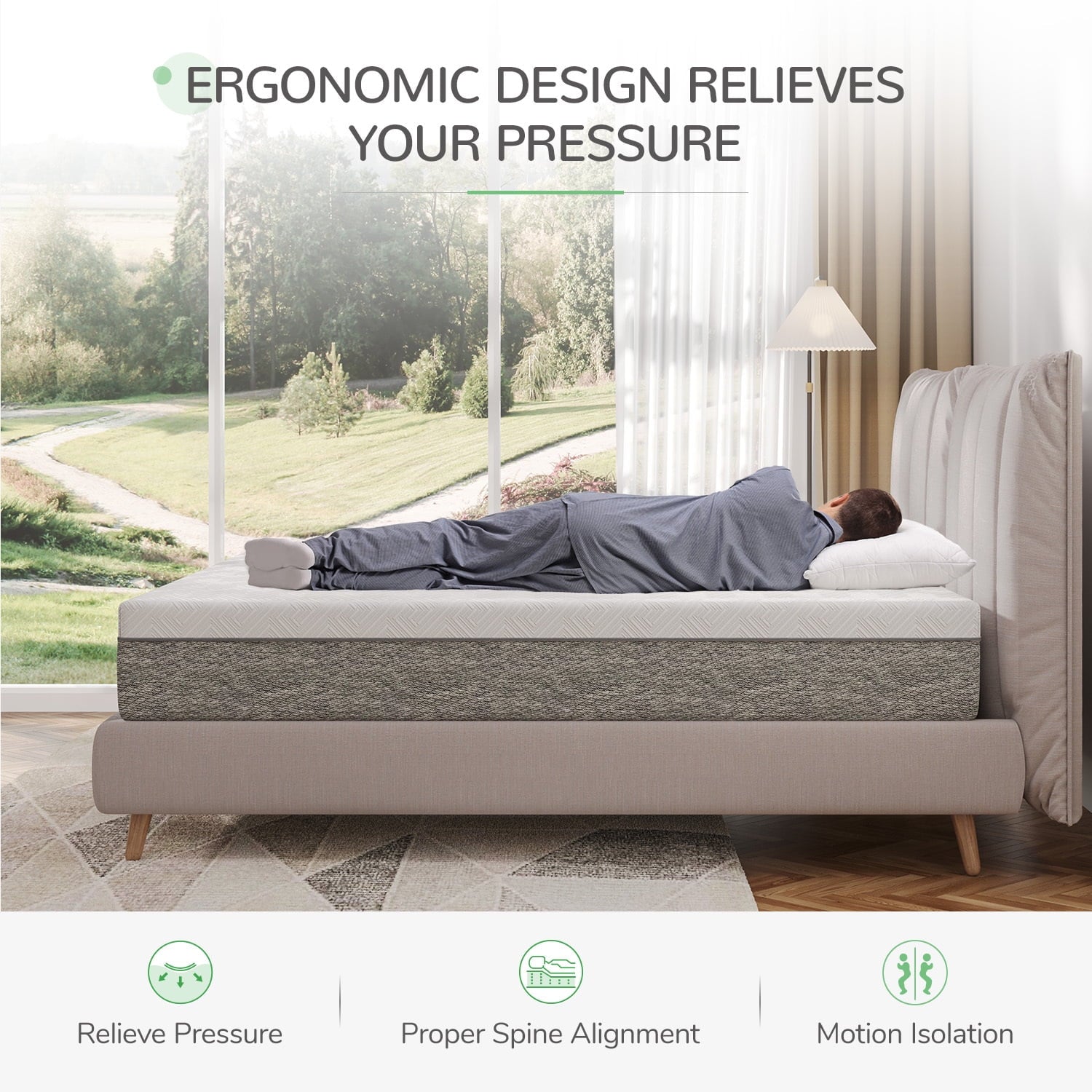 10 inch Gel Memory Foam Mattresses, Queen Size Mattress