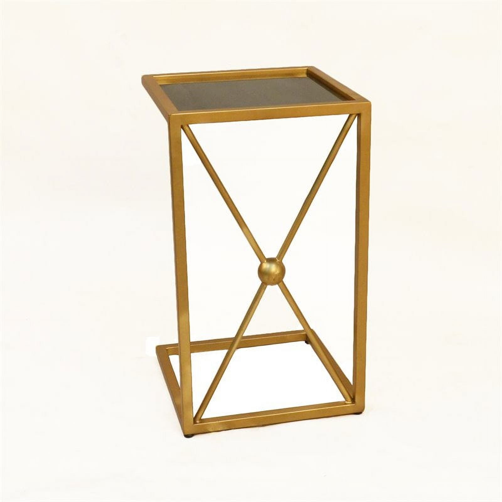 Carolina CC-1414BG-GLD Marlow C Table with X Base, Black & Gold