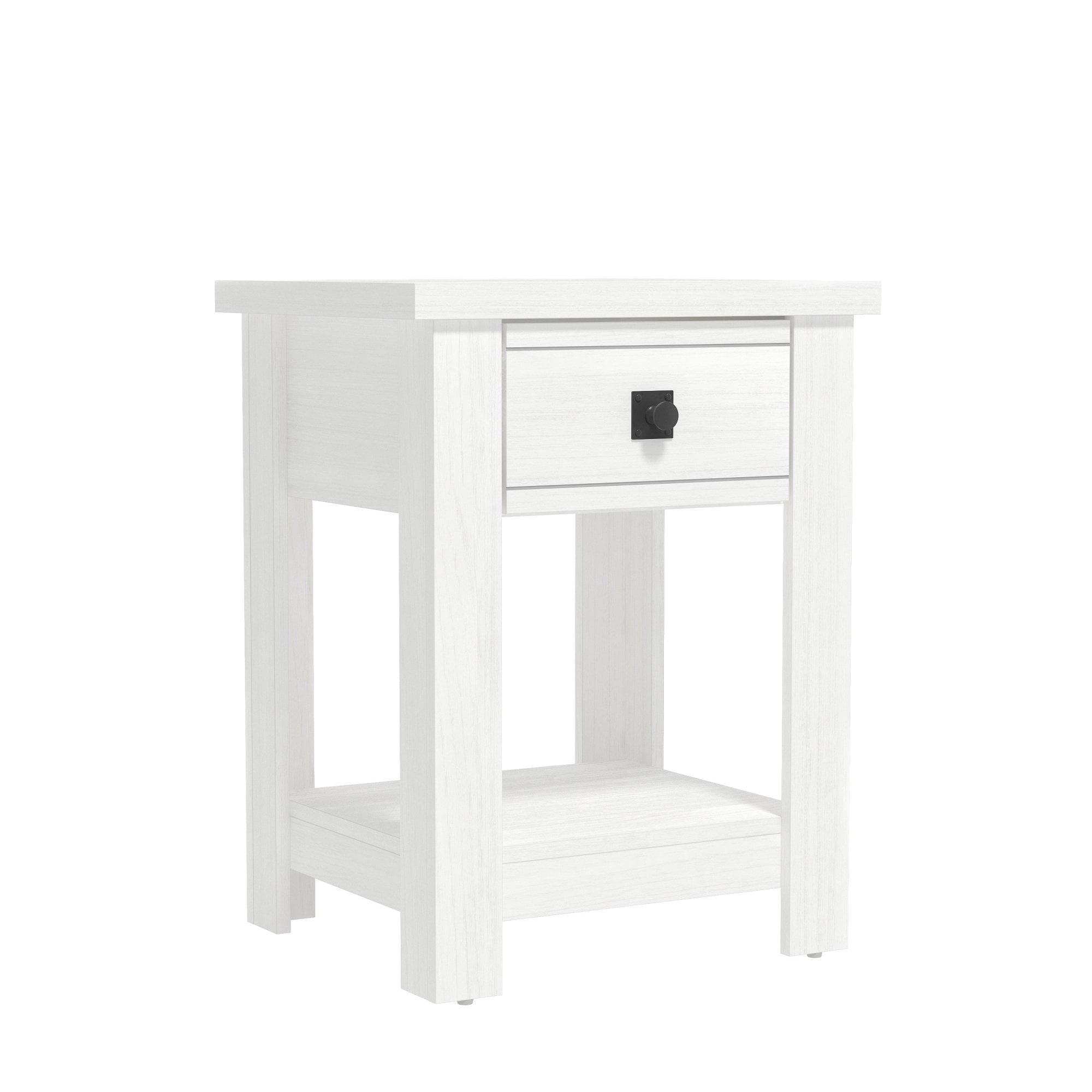 Hillsdale Addison Farmhouse 1 Drawer Nightstand, Set of 2, White