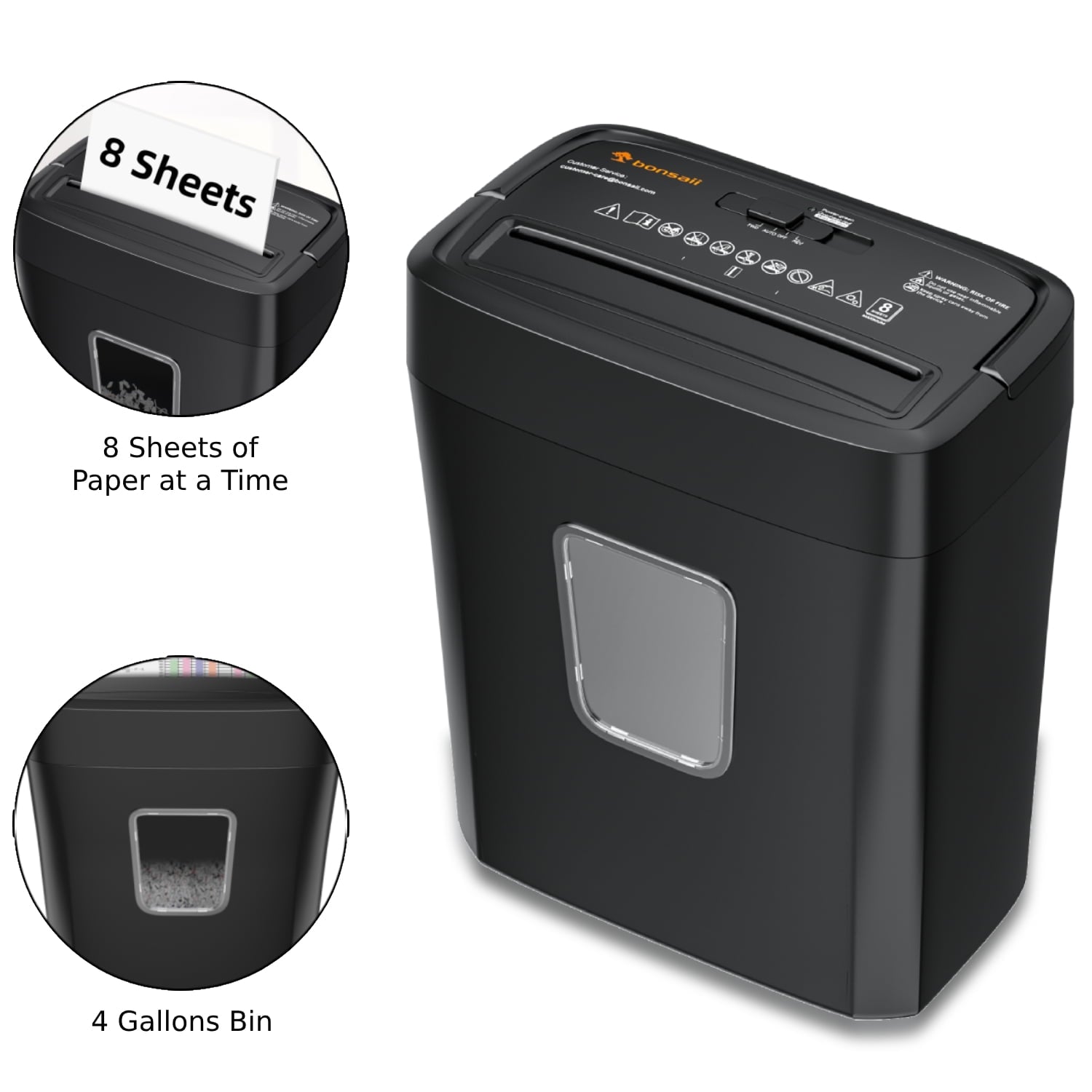 8-Sheet Cross Cut Paper Shredder for Home Office Use