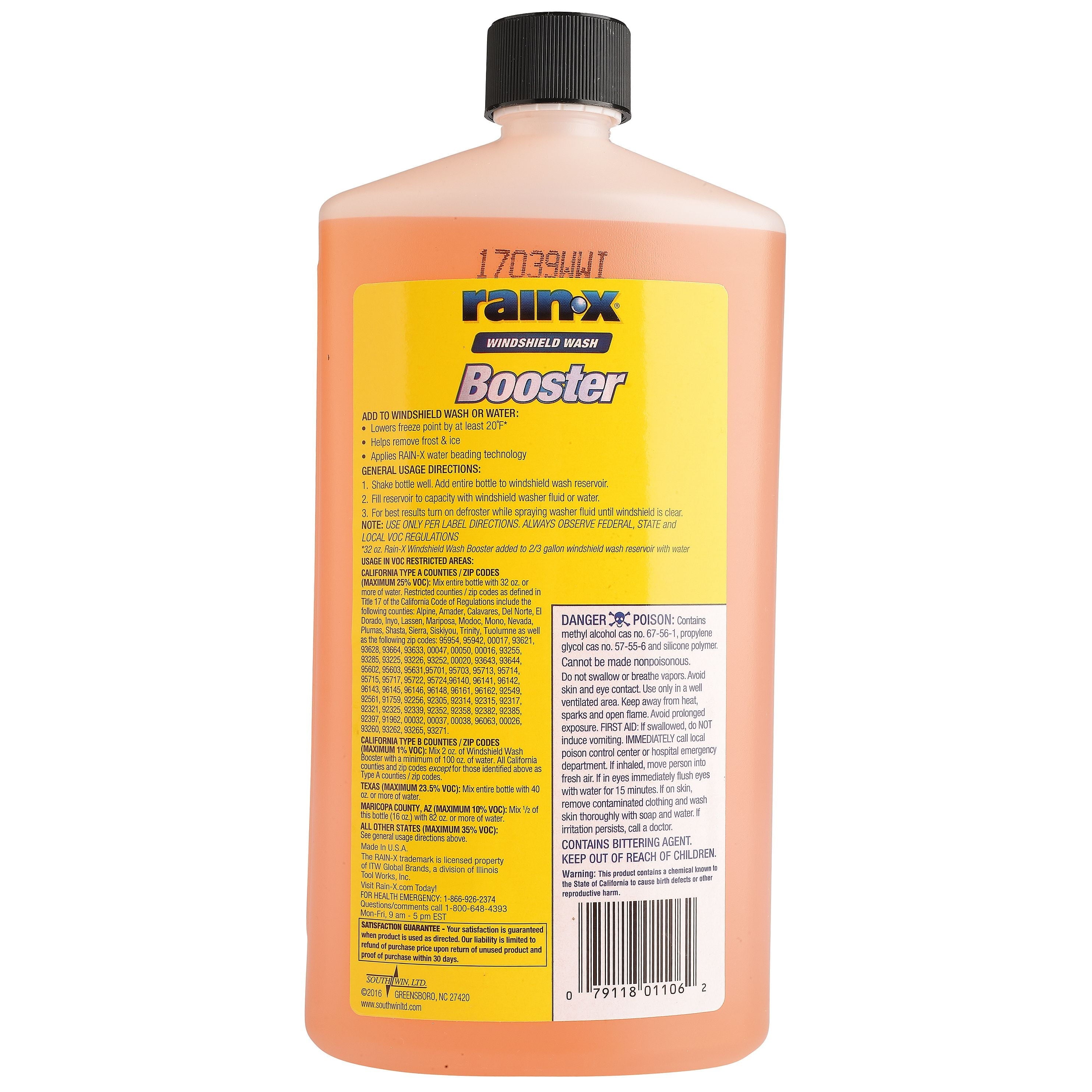 Rain-X Windshield Washer Booster, 32 Fl. Oz.