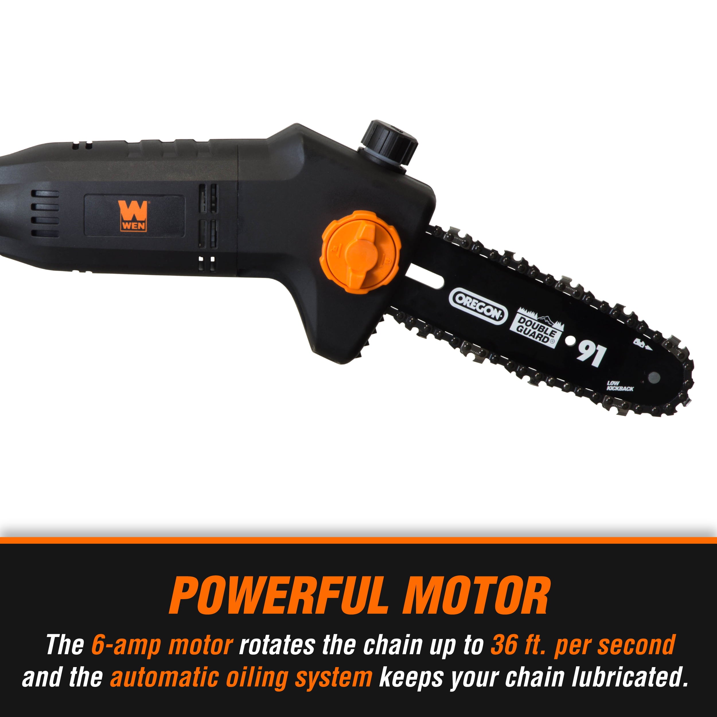 WEN 6-Amp 8-Inch Electric Pole Saw with 8.75-Foot Reach