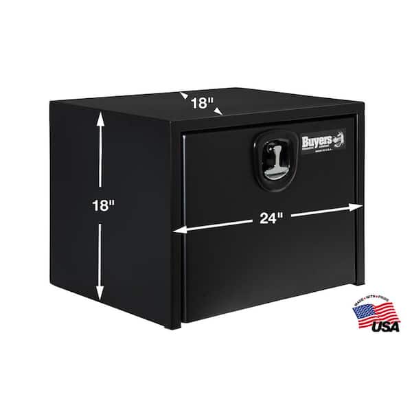 18 in. x 18 in. x 24 in. Matte Black Textured Steel Underbody Truck Tool Box