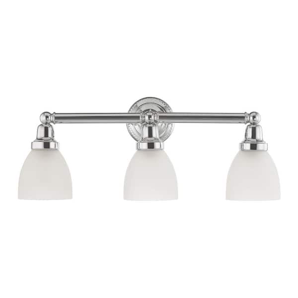 Classic 3 Light Polished Chrome Bath Vanity Light