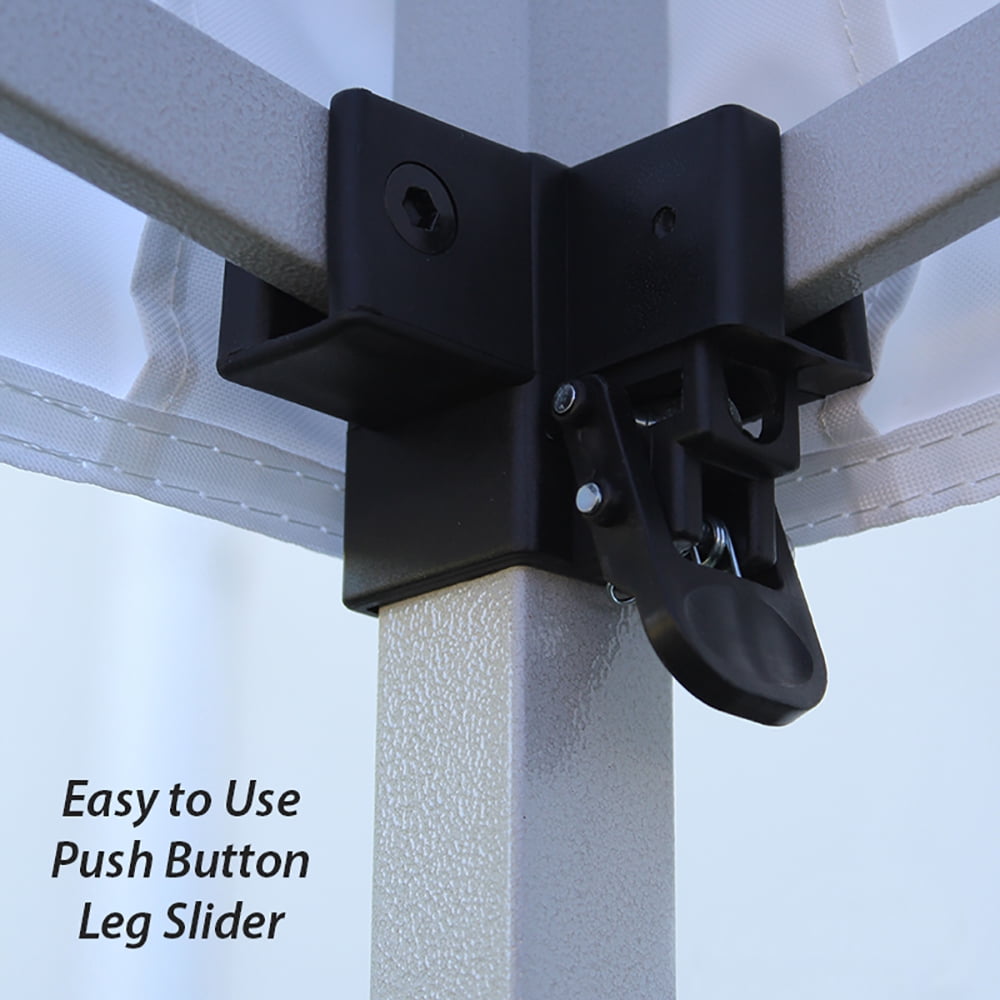 King Canopy Ares 10-Feet by 10-Feet Instant Pop up Canopy Booth, 1 1/2 Inch Leg, Steel Frame, Black ARSTW10WH-B2