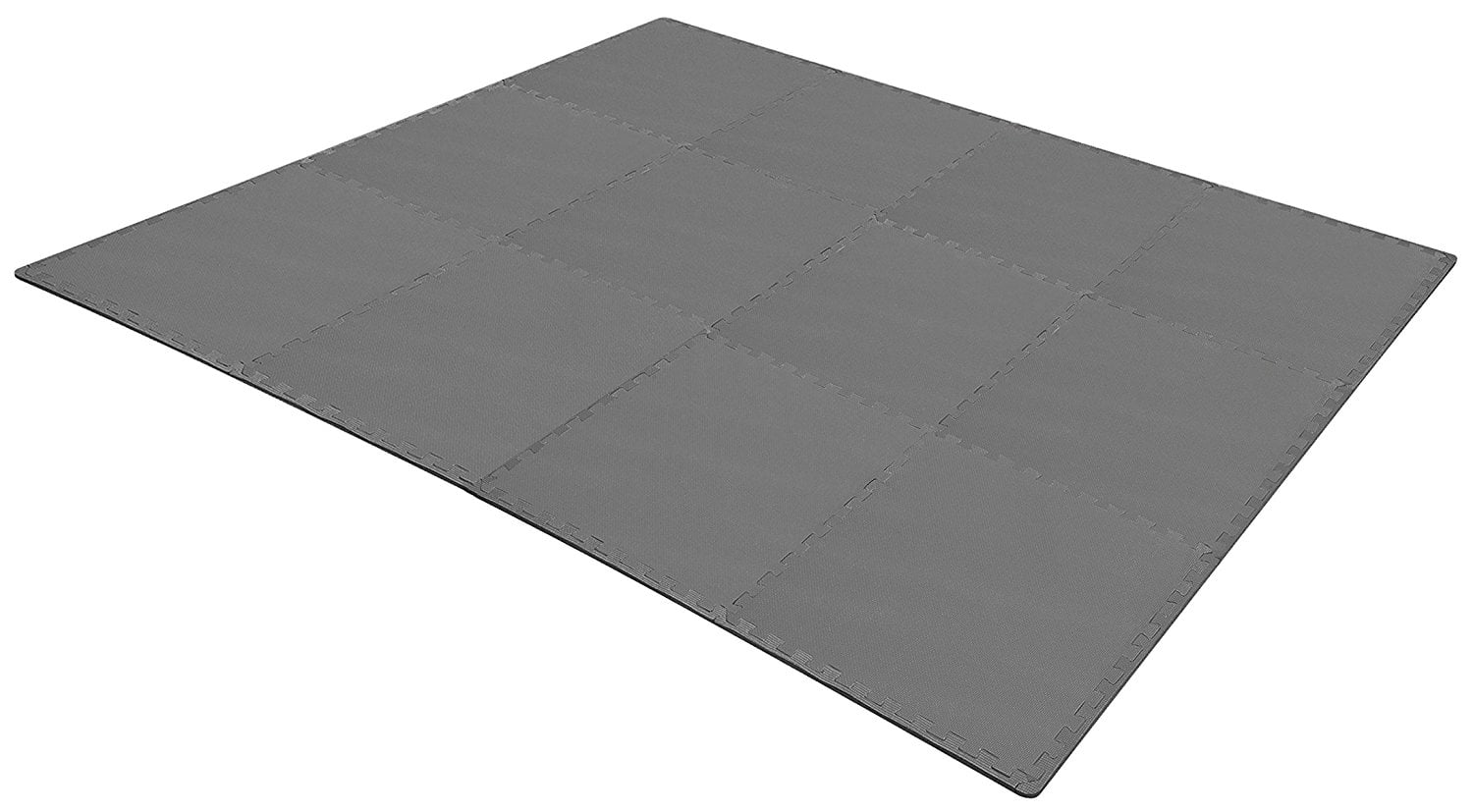 BalanceFrom 1/2 In. Thick Flooring Puzzle Exercise Mat with High Quality EVA Foam Interlocking Tiles, 12 Piece, 48 Sq Ft. Gray