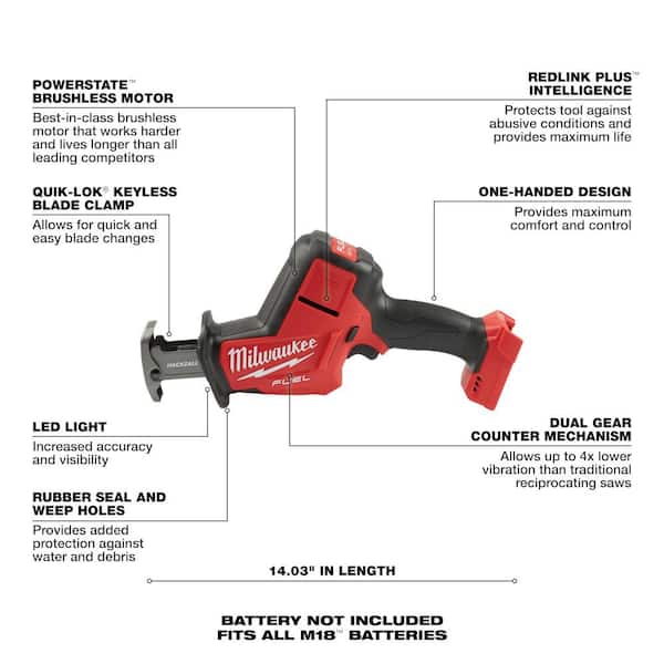 M18 FUEL 18V Lithium-Ion Brushless Cordless HACKZALL Reciprocating Saw (Tool-Only)