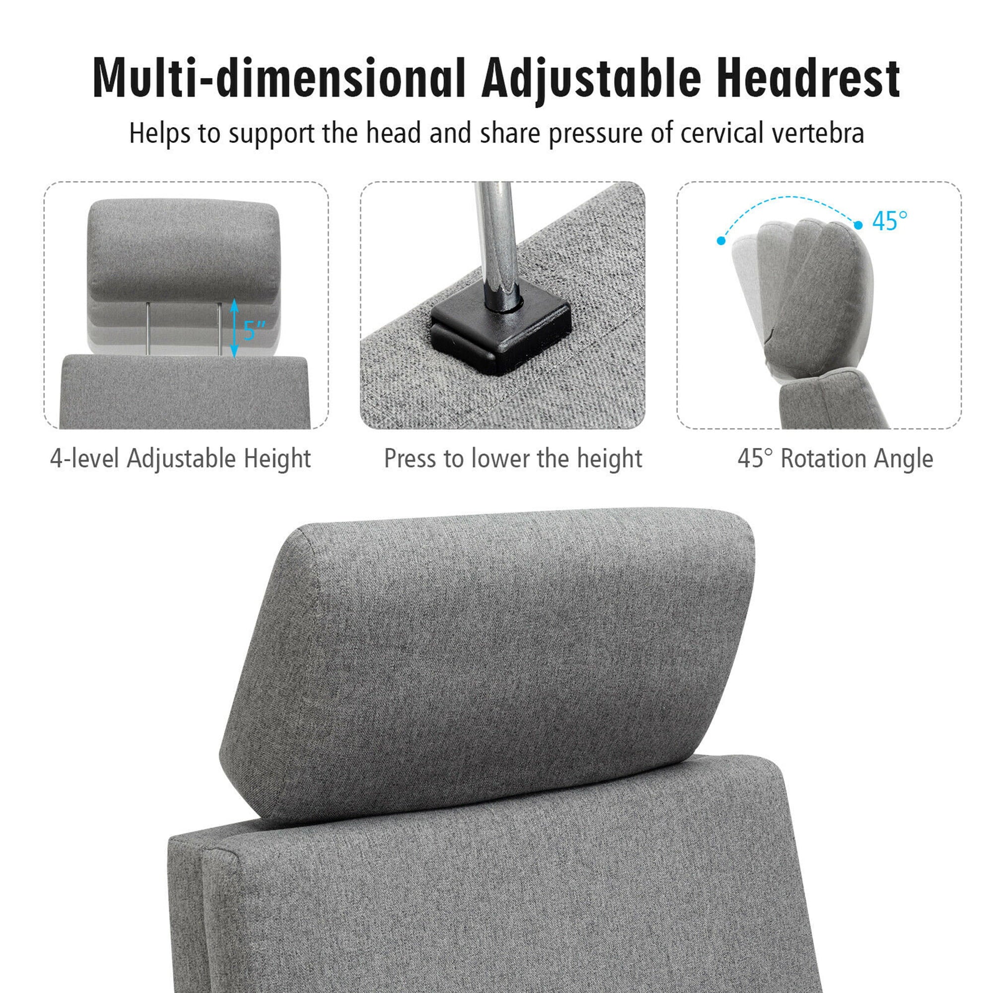 Gymax Massage Recliner Chair Swivel Single Sofa Lounge w/Adjustable Headrest