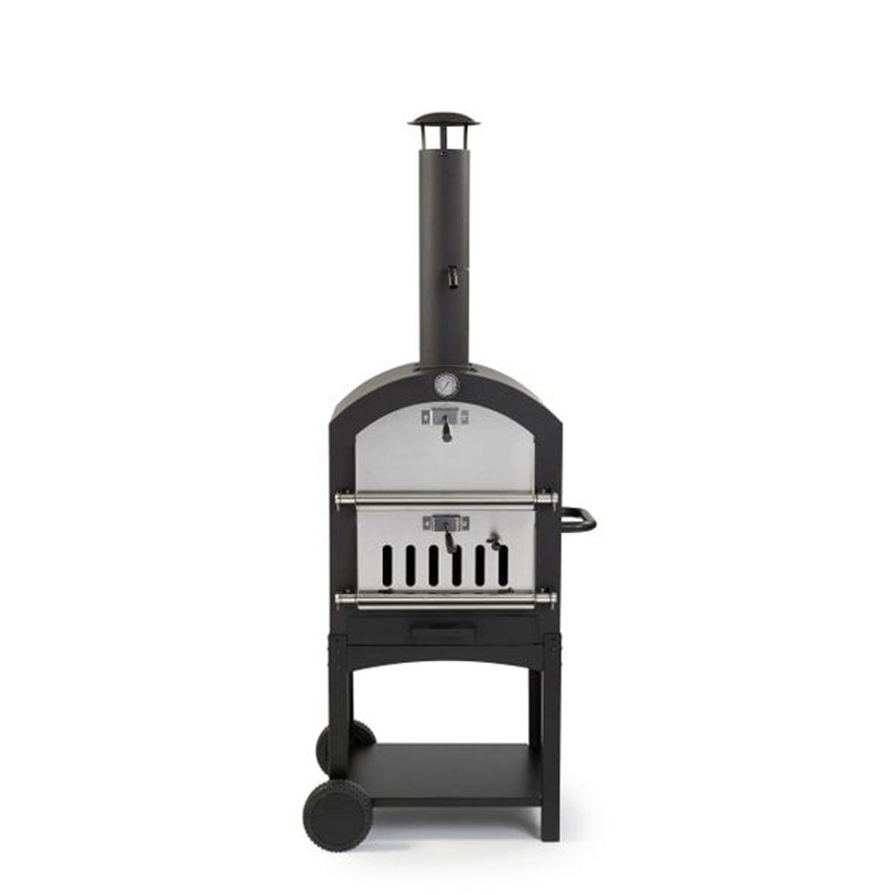 WPPO KU2B Steel Stand Alone Outdoor Wood Fired Garden Oven with Pizza Stone