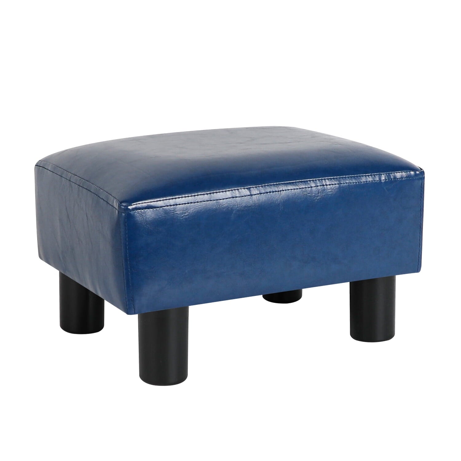 Modern Small Faux PU Leather Footstool Ottoman Footrest Stool Seat Chair Foot Stool,Brown-A