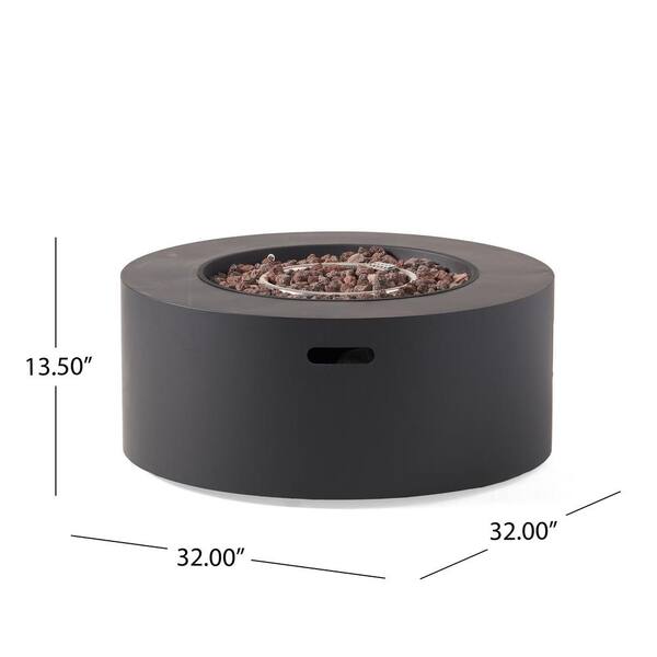Reign Dark Gray Circular Metal Fire Pit (No Tank Holder)