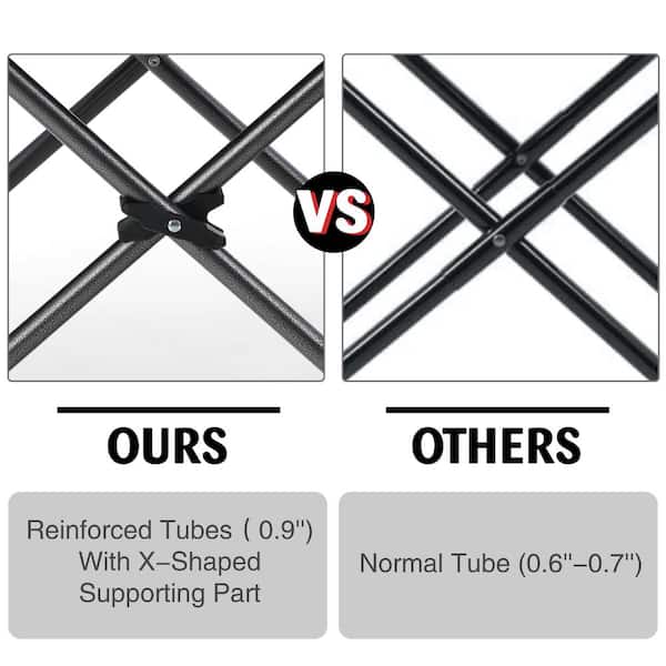 Oversized Folding Camping Chair With Cooler Bag Deluxe Blue Chair Heavy-Duty