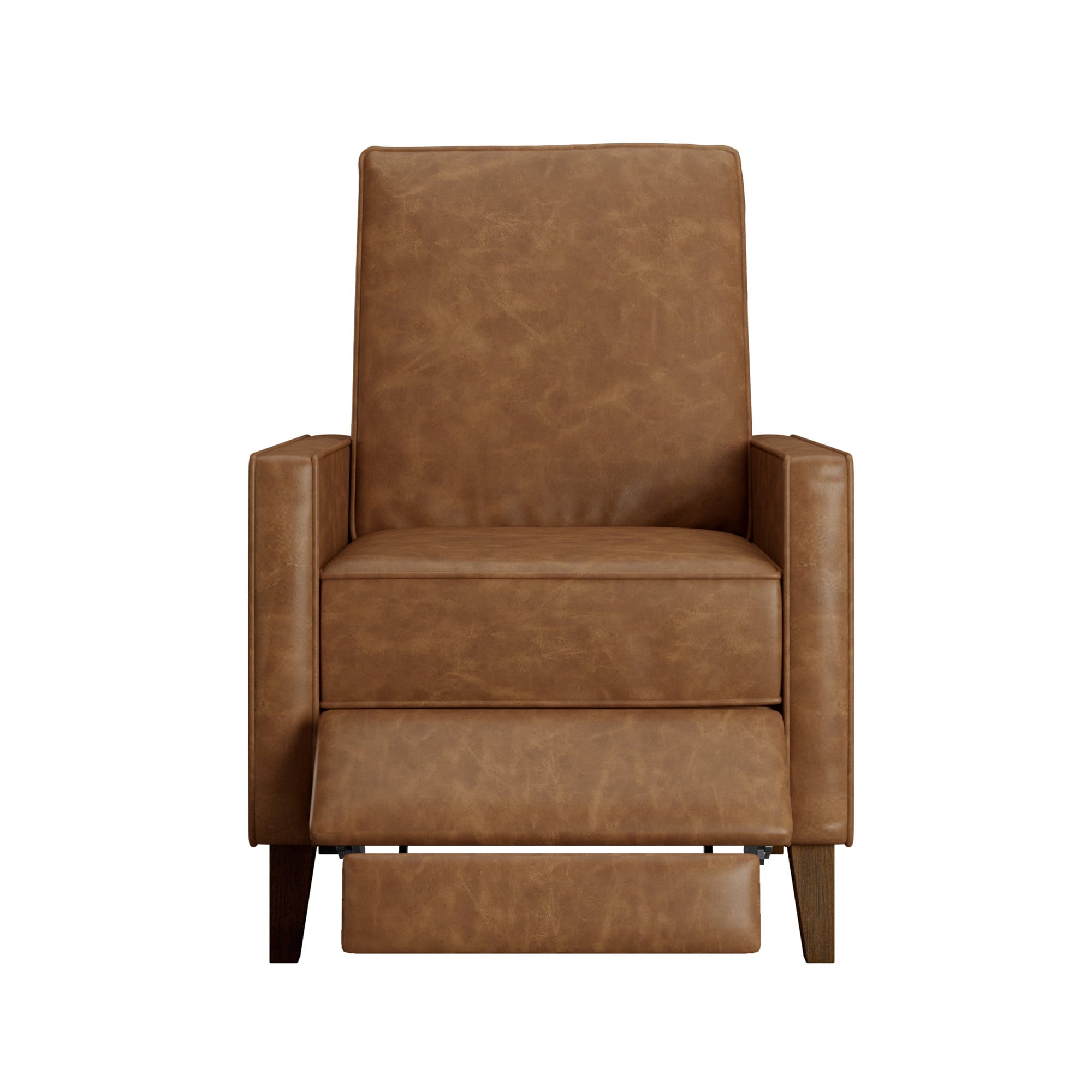 Hillsdale Jianna Faux Leather Push Back Recliner, Saddle Brown