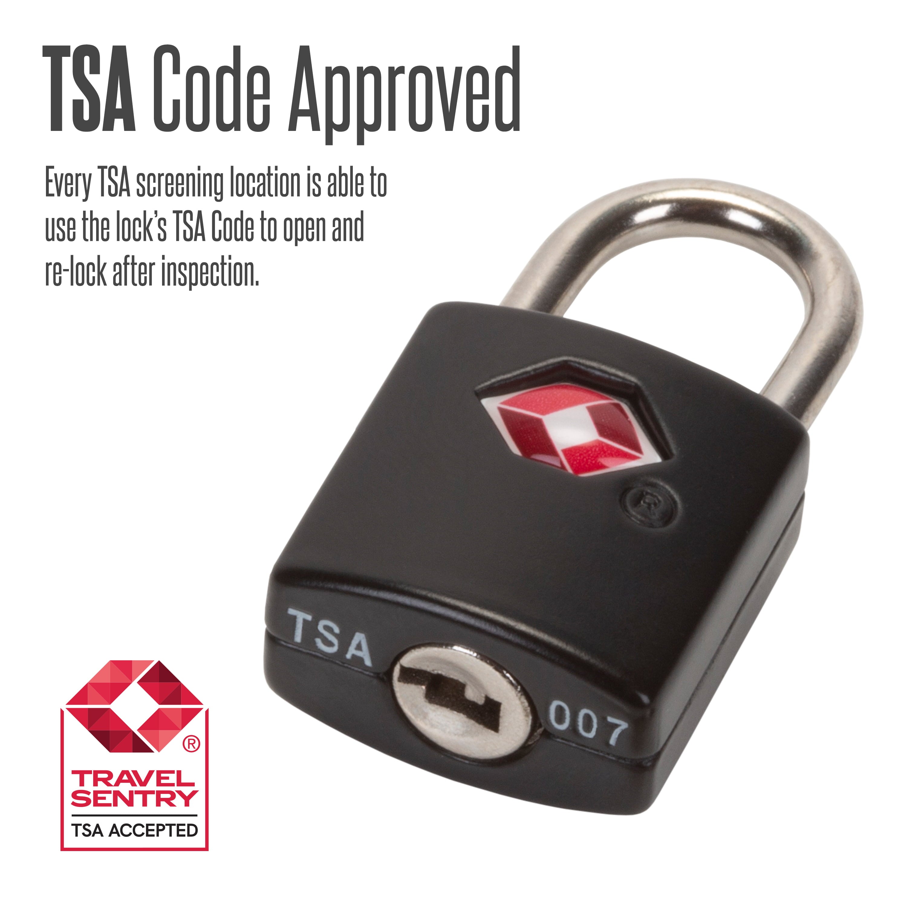 Protege 2 Pack Travel Zinc Alloy Suitcase Luggage Locks with Keys, Black