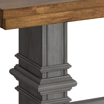 Weston Home Farmhouse Wood Dining Bench with Trestle Leg, Antique Grey