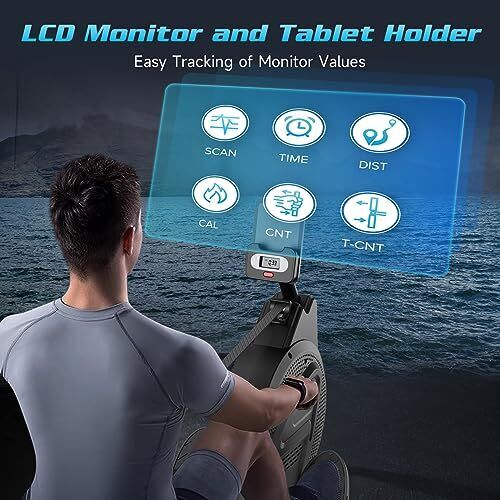 Rowing Machine, [Professional Competition Steel]  Magnetic Rower with black